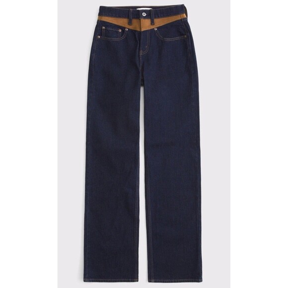 Abercrombie & Fitch Denim - Abercrombie & Fitch High Rise 90s Relaxed Vegan Suede Yoke Jean Size 31